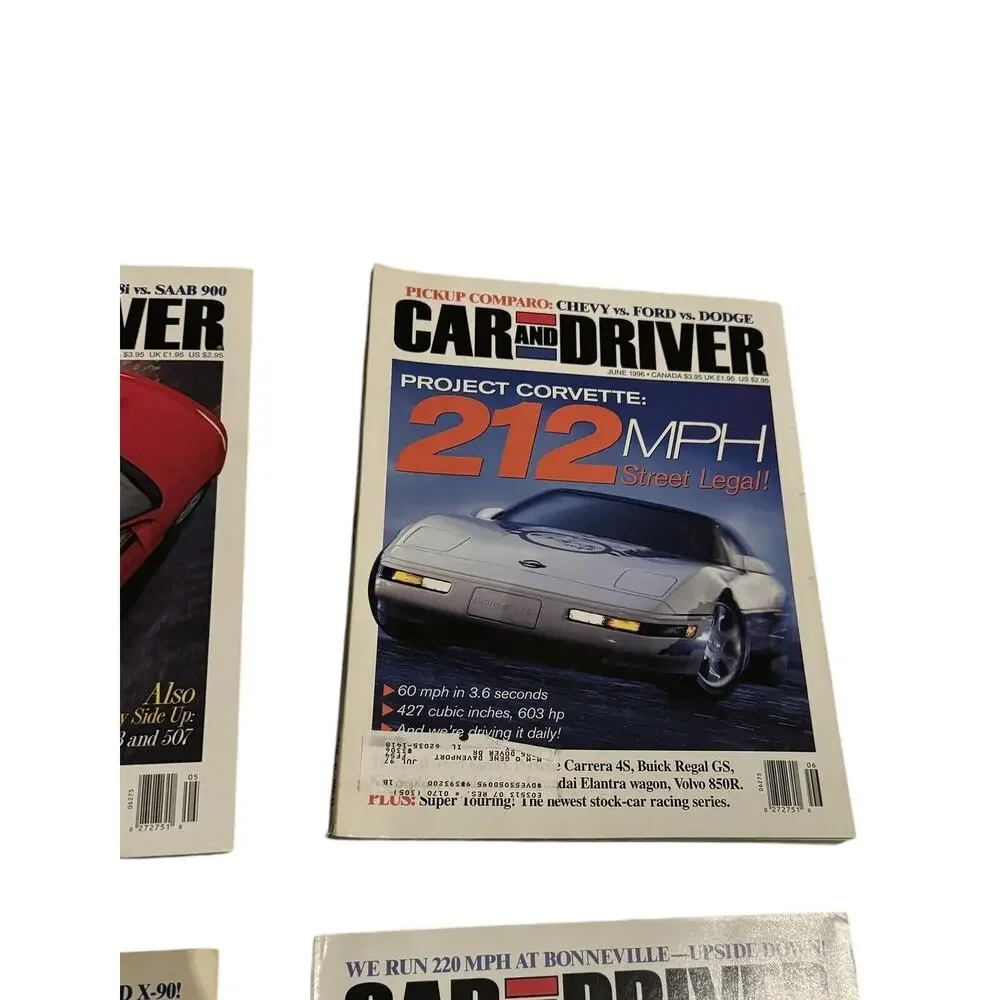 Car and Driver‎ Magazine VTG 1996 February May June July Corvette Cobra Lexus